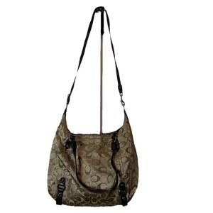 Coach Signature Alexandra Satchel Bag Purse Khaki Brown F17580